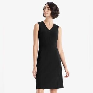 M.M. Lafleur - Annie V-Neck Structured Ponte Dress in Burgundy